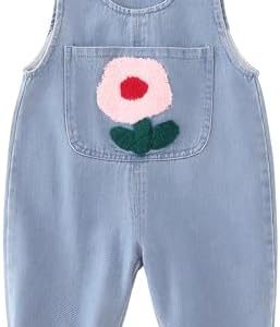 Happy Cherry Baby Girls Sleeveless Cotton Overalls | Soft One-Piece Bodysuit for Little Kids | Comfortable Summer Wear |